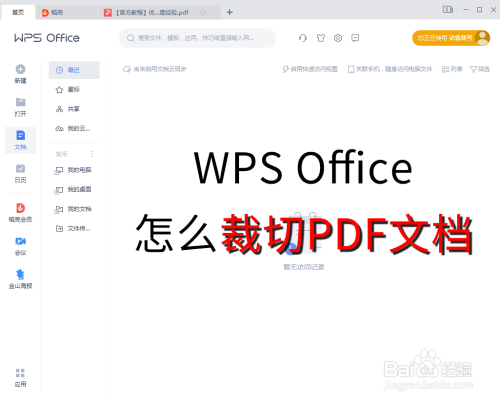 怎样用wps裁剪pdf页面?