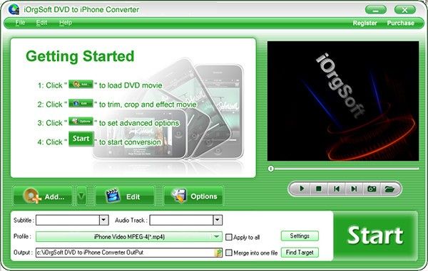 iOrgSoft DVD to iPhone Converter(Ƶת)