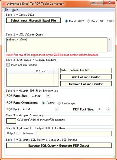 Advanced Excel To PDF Table Converter(ļת)