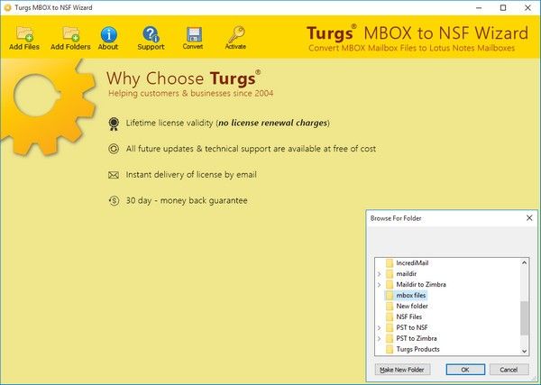 Turgs MBOX to NSF Wizard(MBOXNSFת)