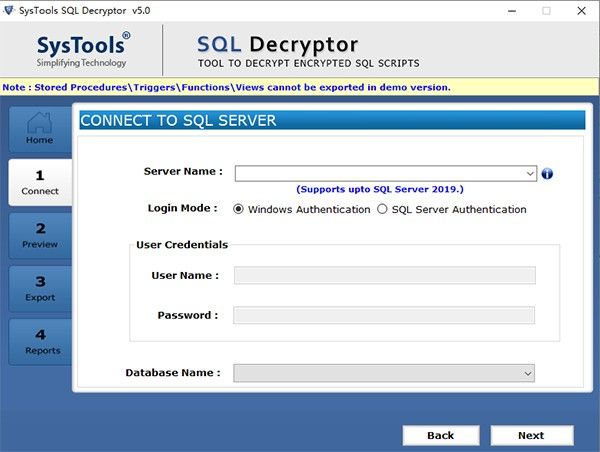 SysTools SQL Decryptor(SQLݿܹ)