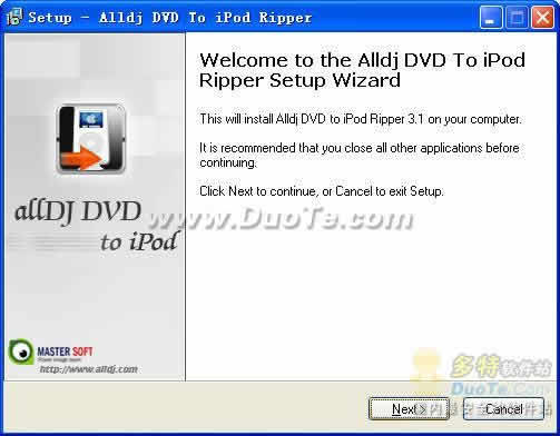 Alldj DVD to iPod Ripper