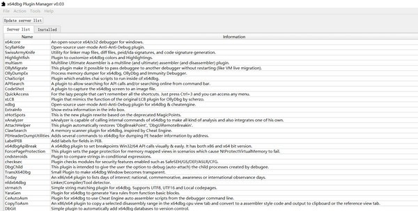 x64dbg Plugin Manager(x64dbg)
