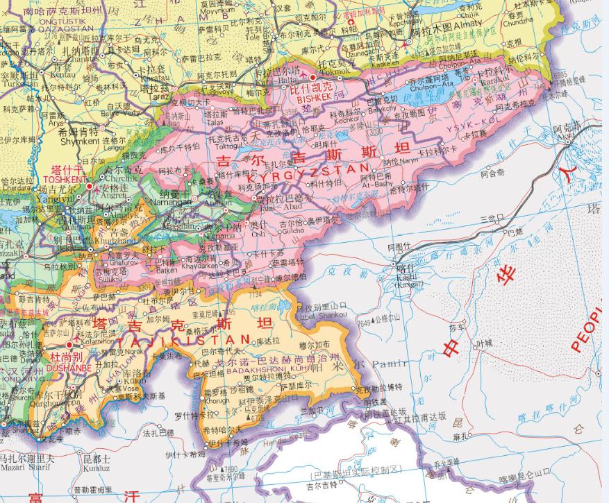 吉尔吉斯斯坦地理位置图片