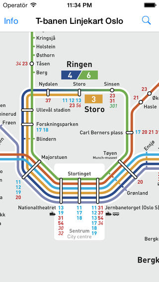 T-banen Linjekart Osloͼ0