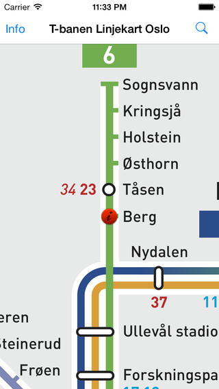 T-banen Linjekart Osloͼ2