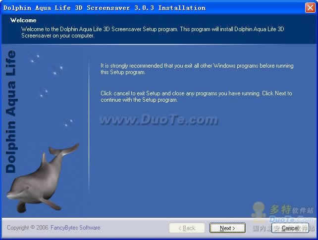 Dolphin Aqua Life 3D Screensaver V3.0.3