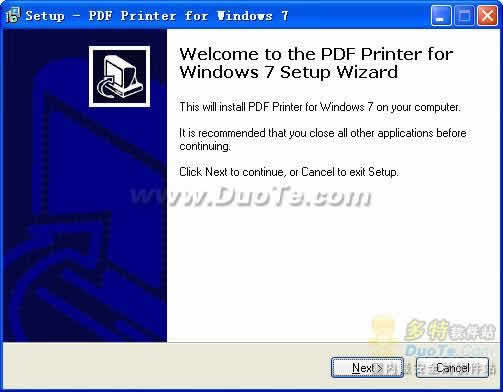 PDF Printer for Windows 7 V1.01