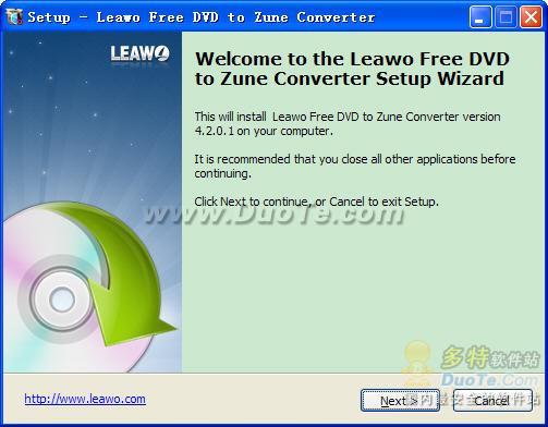 Leawo Free DVD to Zune Converter