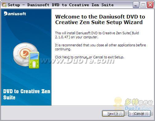 Daniusoft DVD to Creative Zen Suite
