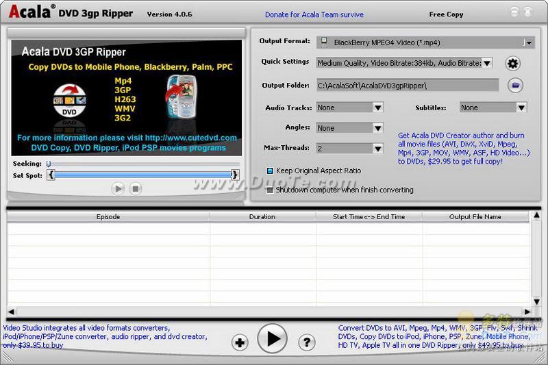 Acala DVD 3gp Ripper