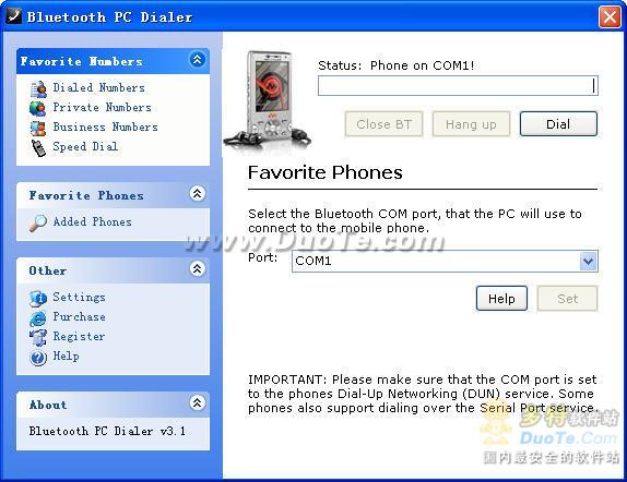 Bluetooth PC Dialer