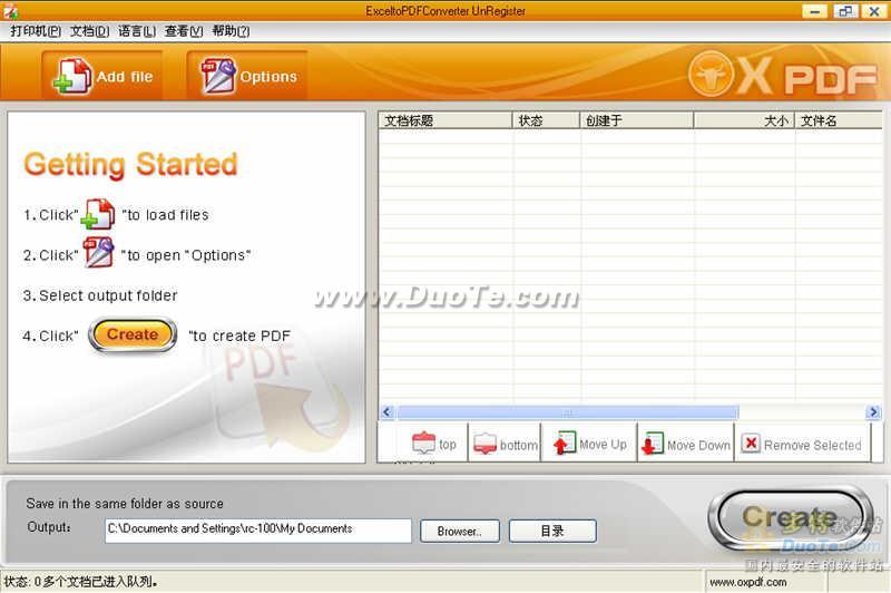 OX Excel to PDF Converter