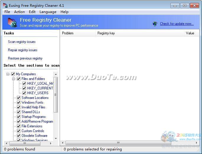 Eusing Free Registry Cleaner