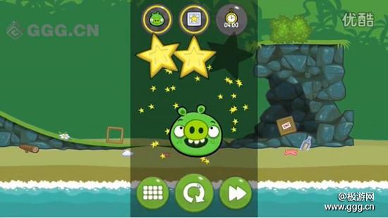 捣蛋猪BadPiggies全三星通关攻略第二关