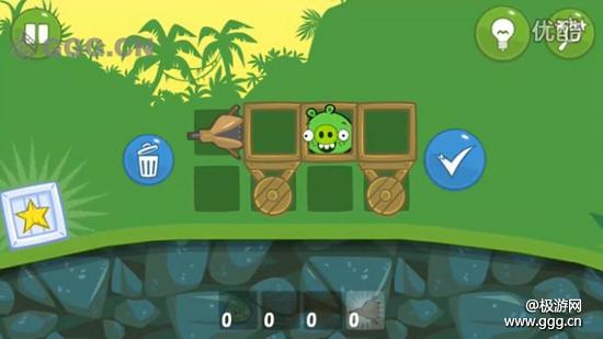 捣蛋猪BadPiggies全三星通关攻略第二关