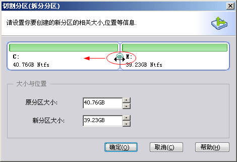 切割分区的方法