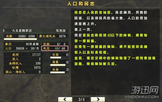 《信长之野望14》人口和民忠的区别及作用解析