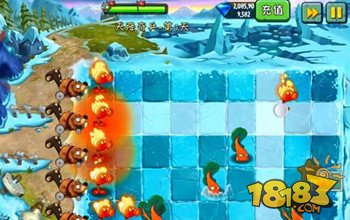 《植物大战僵尸2》冰河世界天降奇兵第1天通关攻略
